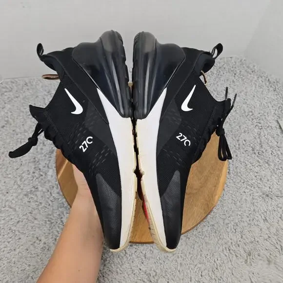 Nike Mens 13 Air Max 270 Black White Low Top Casual Daily Sneaker AH8050-002